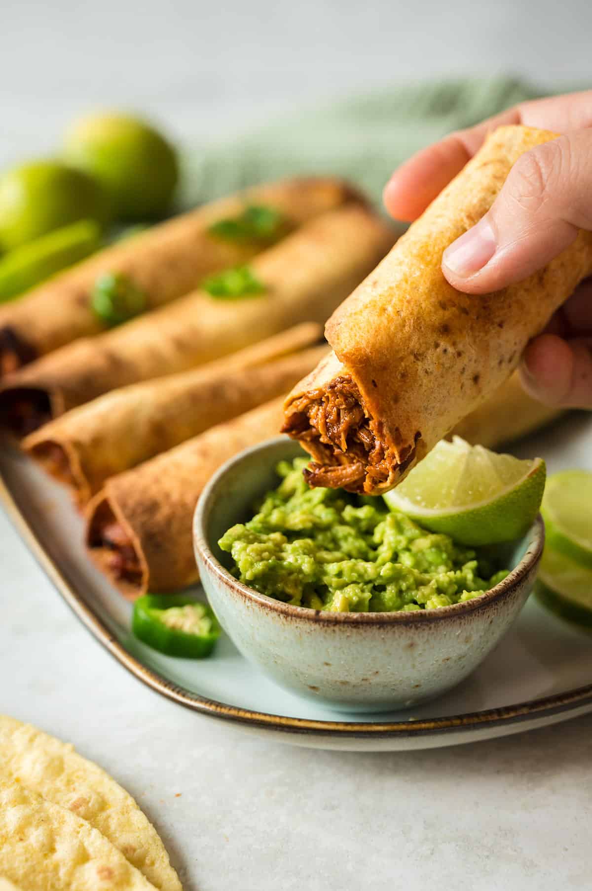 Pork Taquitos with Guacamole Recipe | Main Dish Recipe