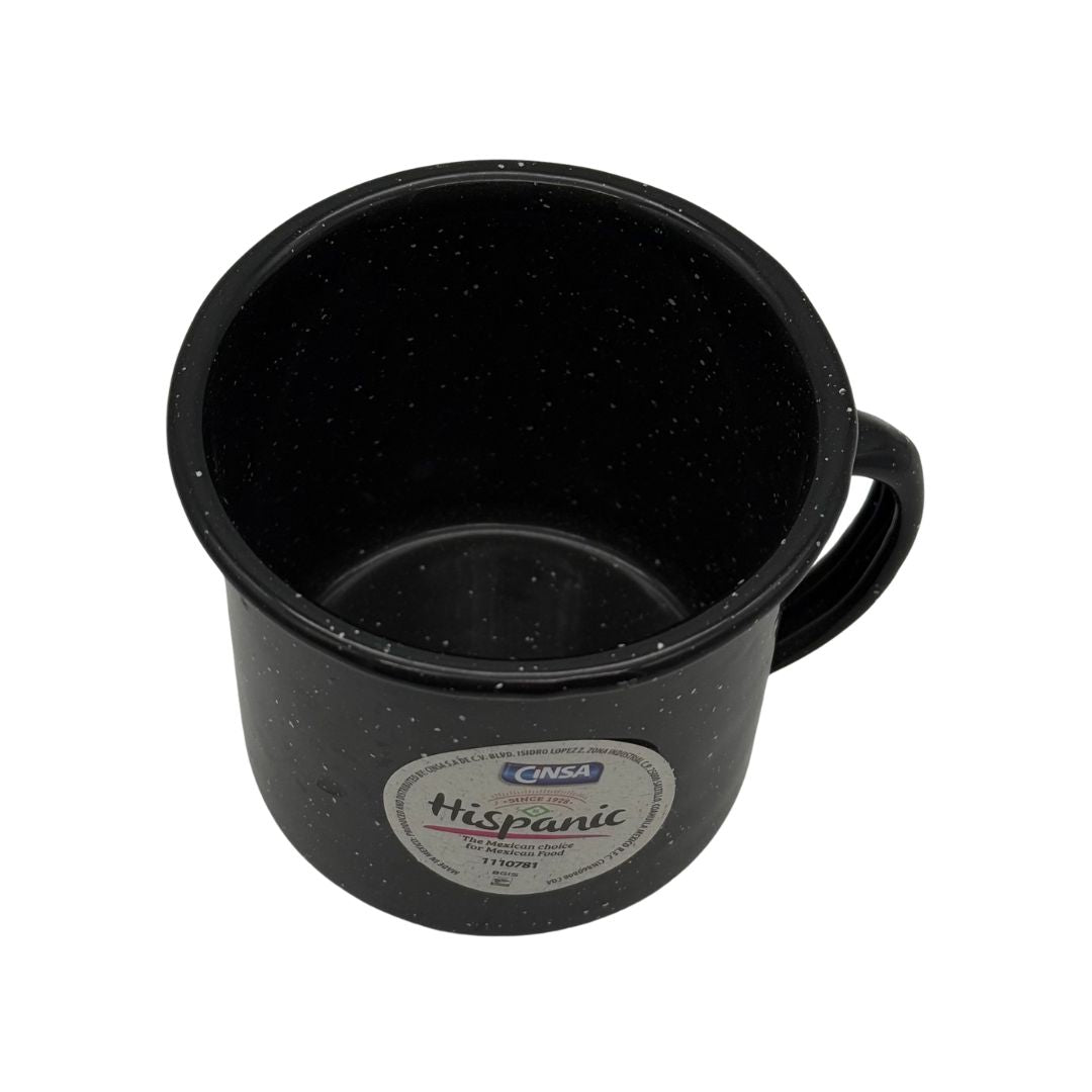 Cinsa (BLACK) Enamel Cup - Vaso Peltre - 12 oz - MexGrocer.com