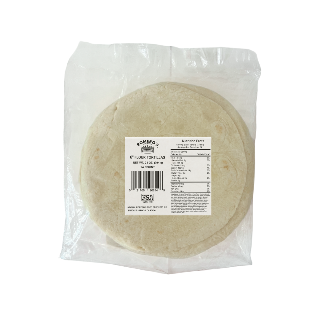 Romero’s 6" Flour Tortillas – 24 ct / 28 oz