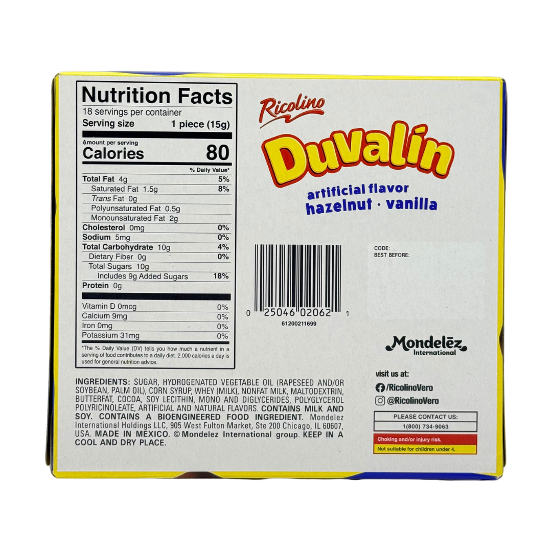 Duvalin Hazelnut Vanilla Candy Creams - 18 ct