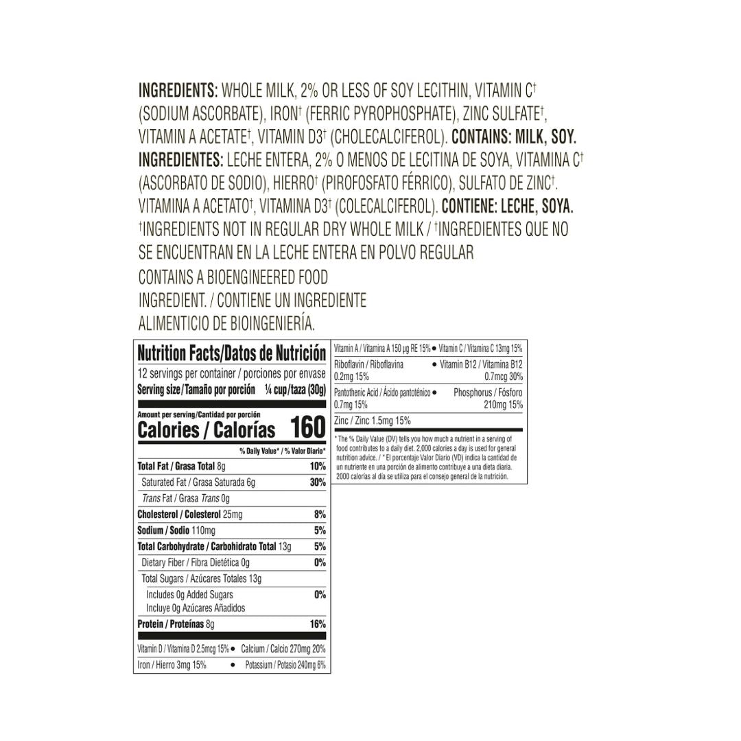NIDO Fortificada Dry Whole Milk Powder – 12.6 oz Canister