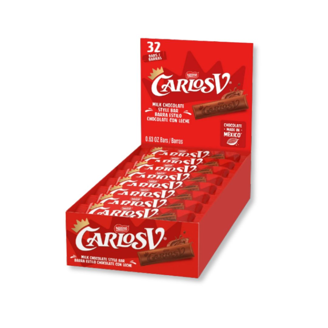 Carlos V Milk Chocolate Style Bar - 32 ct - MexGrocer.com