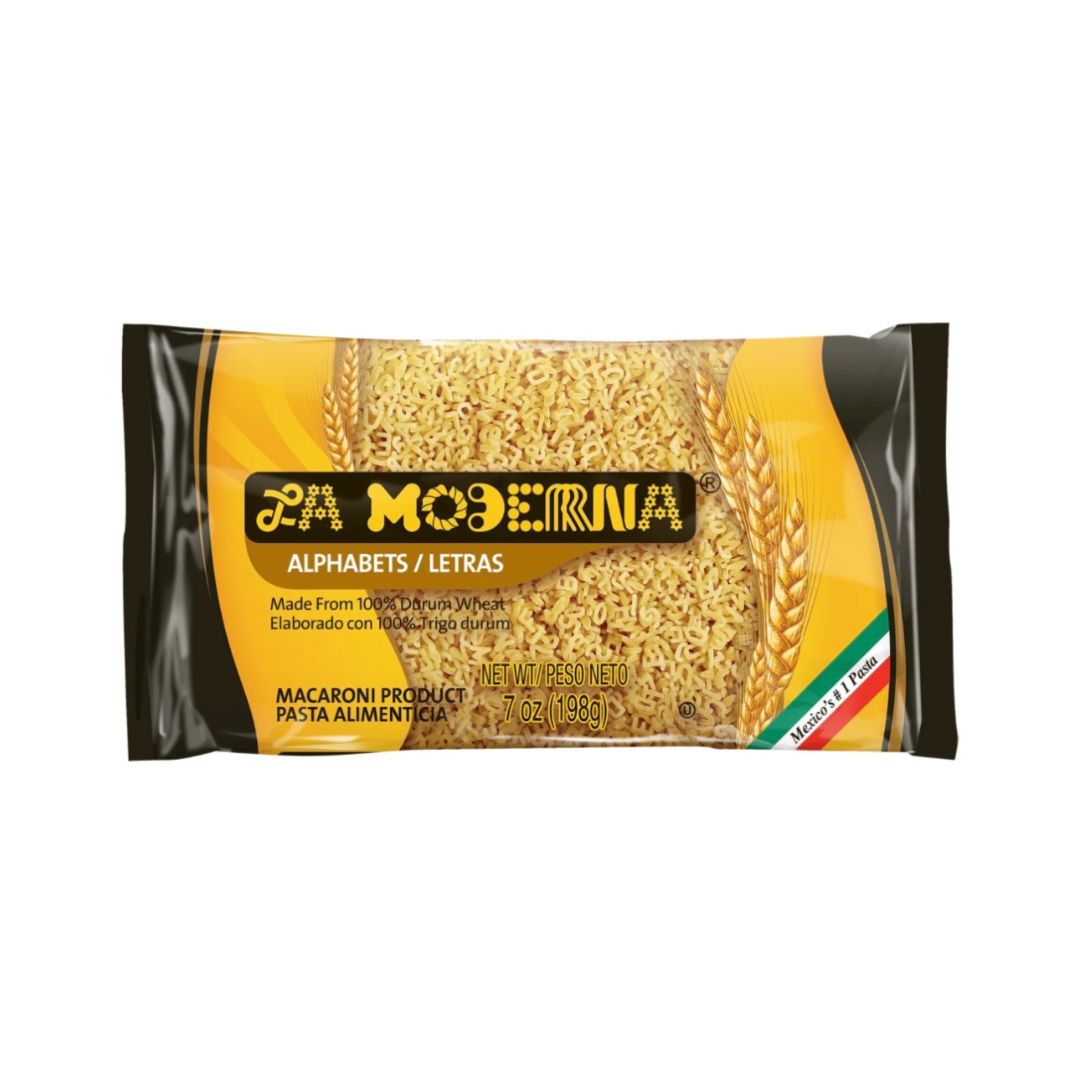 La Moderna Alfabeto (Alphabet) Pasta – Mexican Alphabet-Shaped Pasta 7 oz