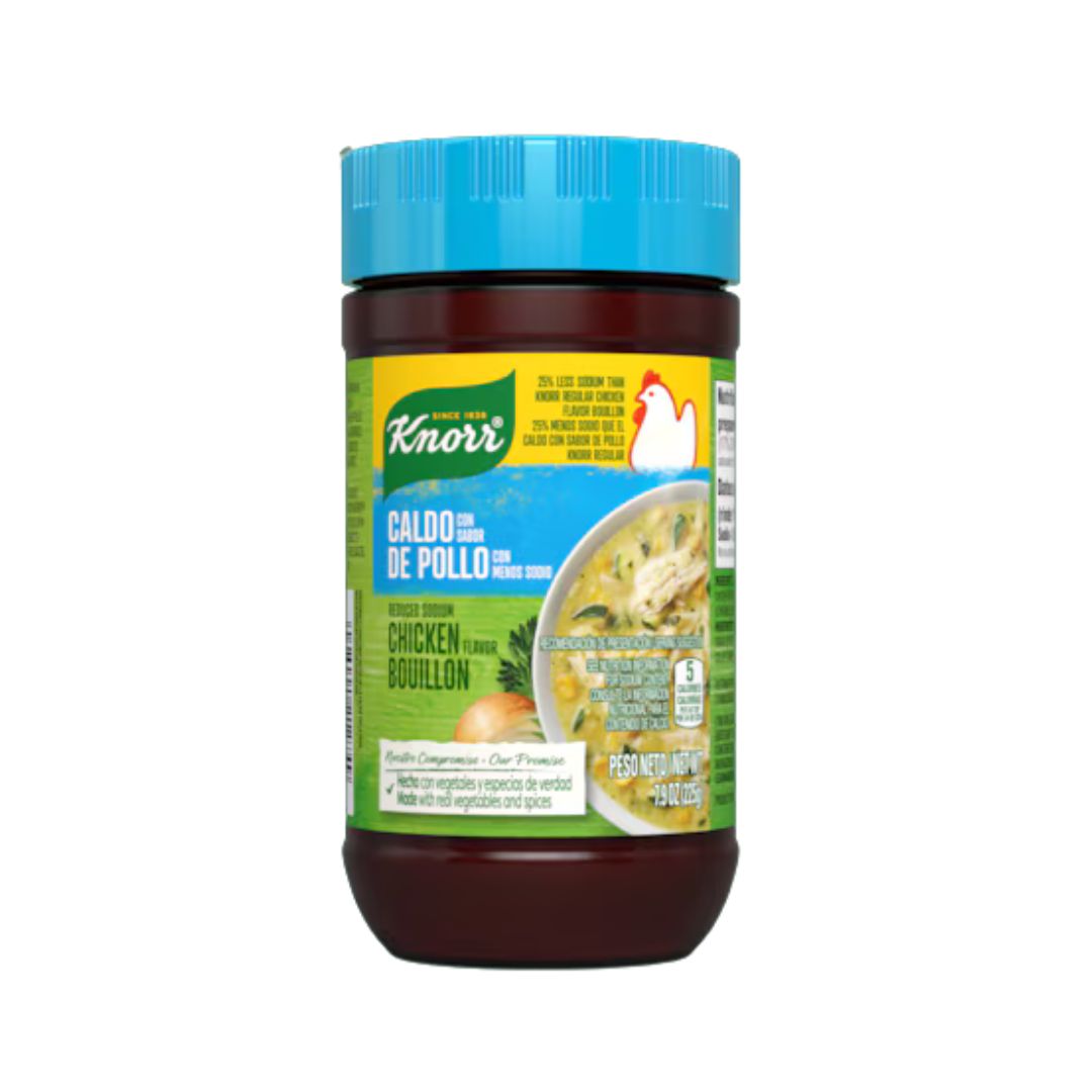 Knorr Caldo de Pollo Reducido en Sodio – Sazonador Granulado 7.9 oz