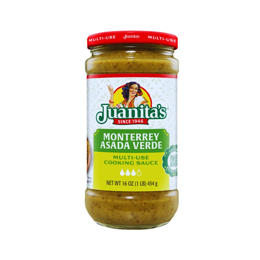 Salsa para Cocinar Multiusos Monterrey Asada Verde Mediana Juanita's – Tarro de 16 oz
