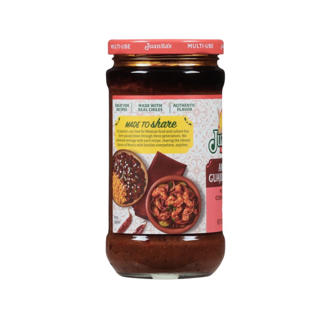 Juanita's Ancho y Guajillo Adobo Salsa de Cocina Multiuso Mediana – Tarro de 16 oz
