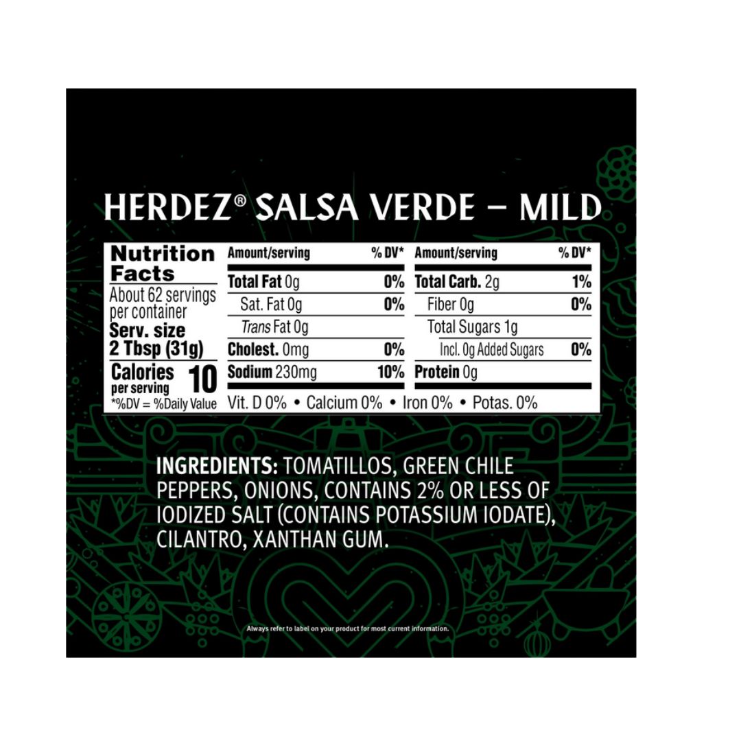 Herdez Salsa Verde Mild Large - 70 oz - MexGrocer.com
