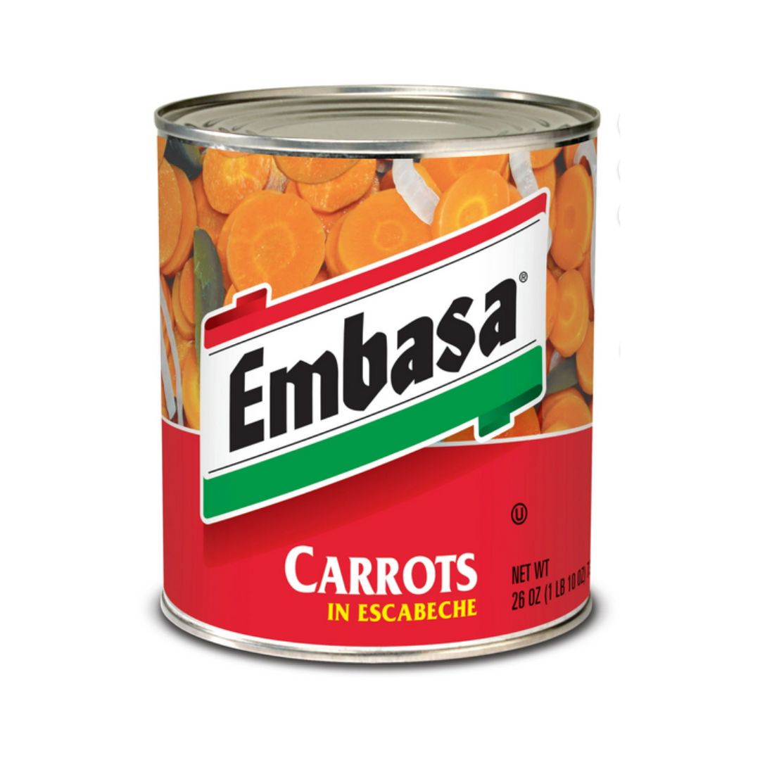 Embasa Carrots in Escabeche – Pickled Mexican Carrots 26 oz