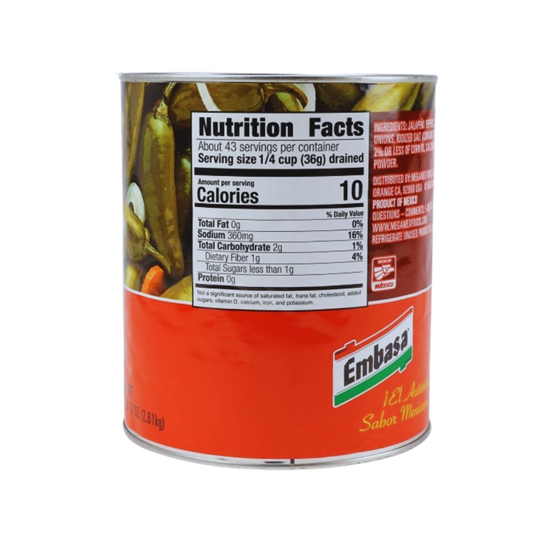 Chiles enteros en escabeche de Embasa 92 oz