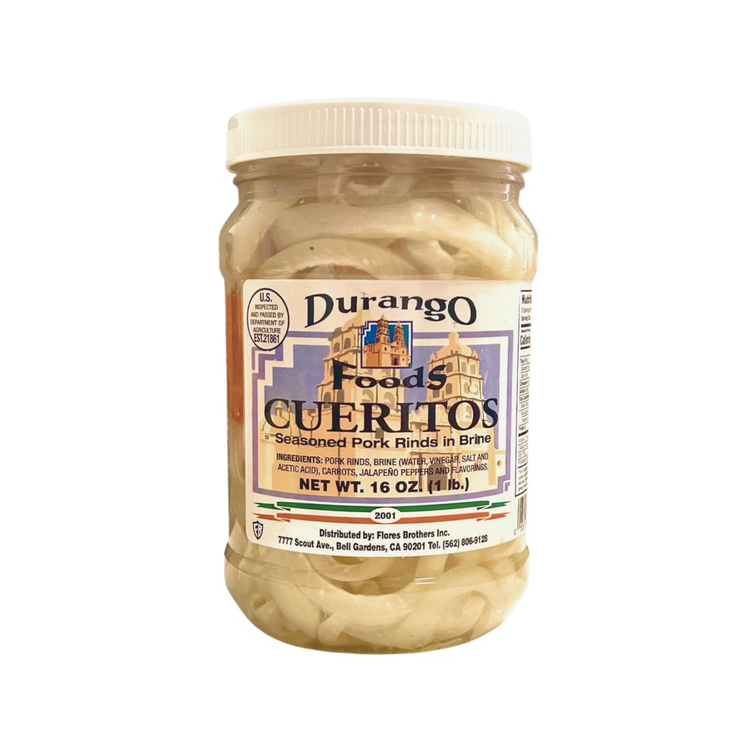 Pork Rinds in Brine – Cueritos - by Durango Foods 16 oz - MexGrocer.com