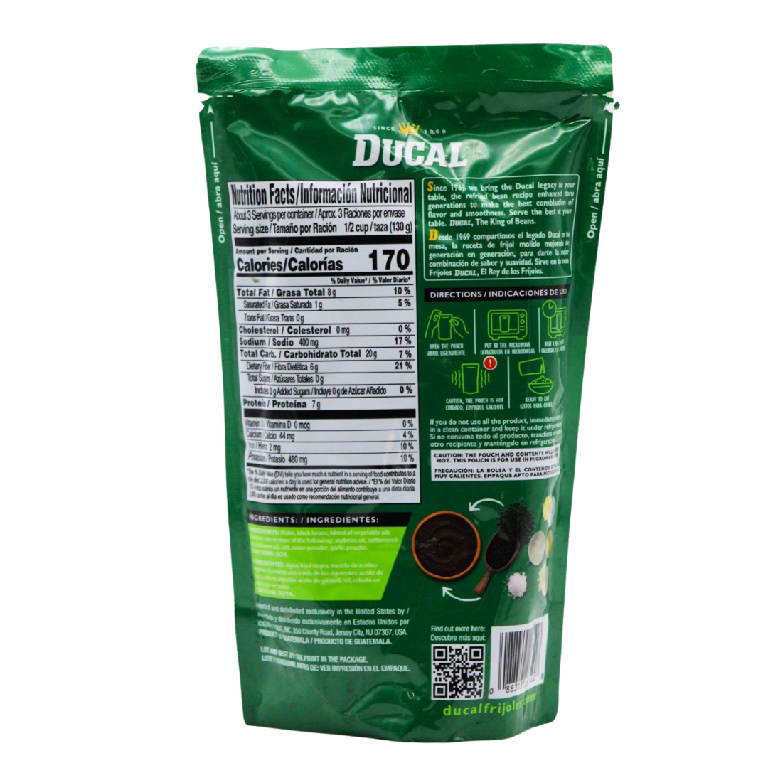Ducal Refried Black Beans Pouch - 14.1 OZ - MexGrocer.com