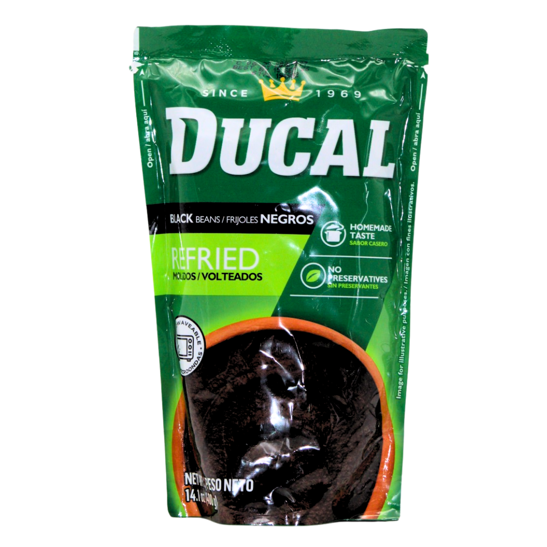 Ducal Refried Black Beans Pouch - 14.1 OZ - MexGrocer.com