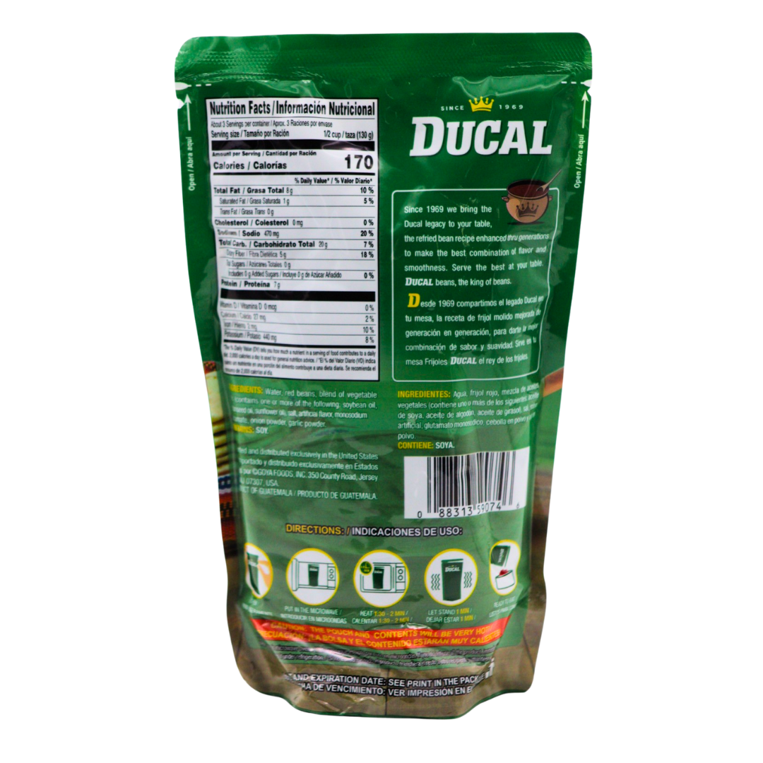 Ducal Refried Red Beans Pouch - Frijoles Volteados - 14.1 oz - MexGrocer.com