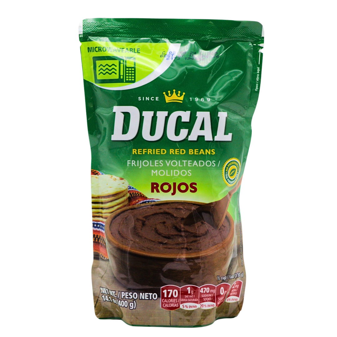 Ducal Refried Red Beans Pouch - Frijoles Volteados - 14.1 oz - MexGrocer.com