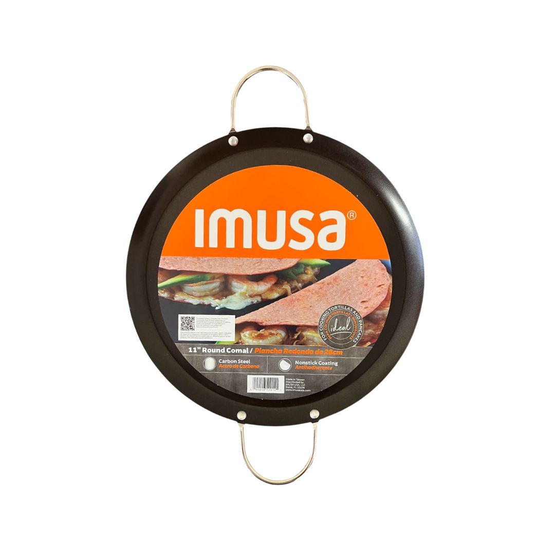 Imusa 11" Round Carbon Steel Comal – Nonstick Mexican Griddle for Tortillas