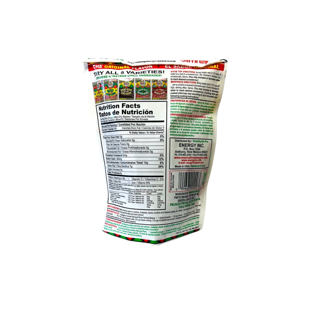 Frijoles Refritos Instantáneos con Chile Verde Mexicali Rose – 6 oz