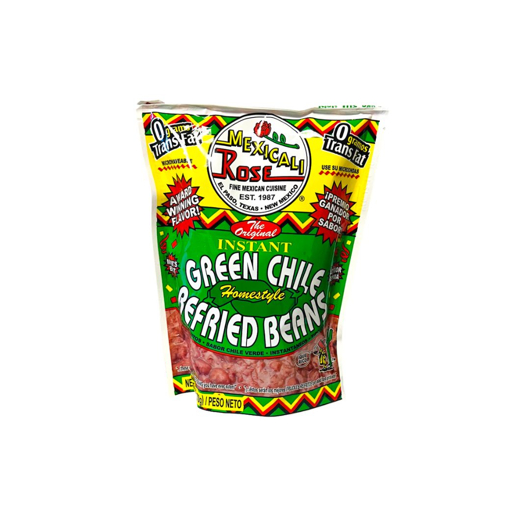 Frijoles Refritos Instantáneos con Chile Verde Mexicali Rose – 6 oz