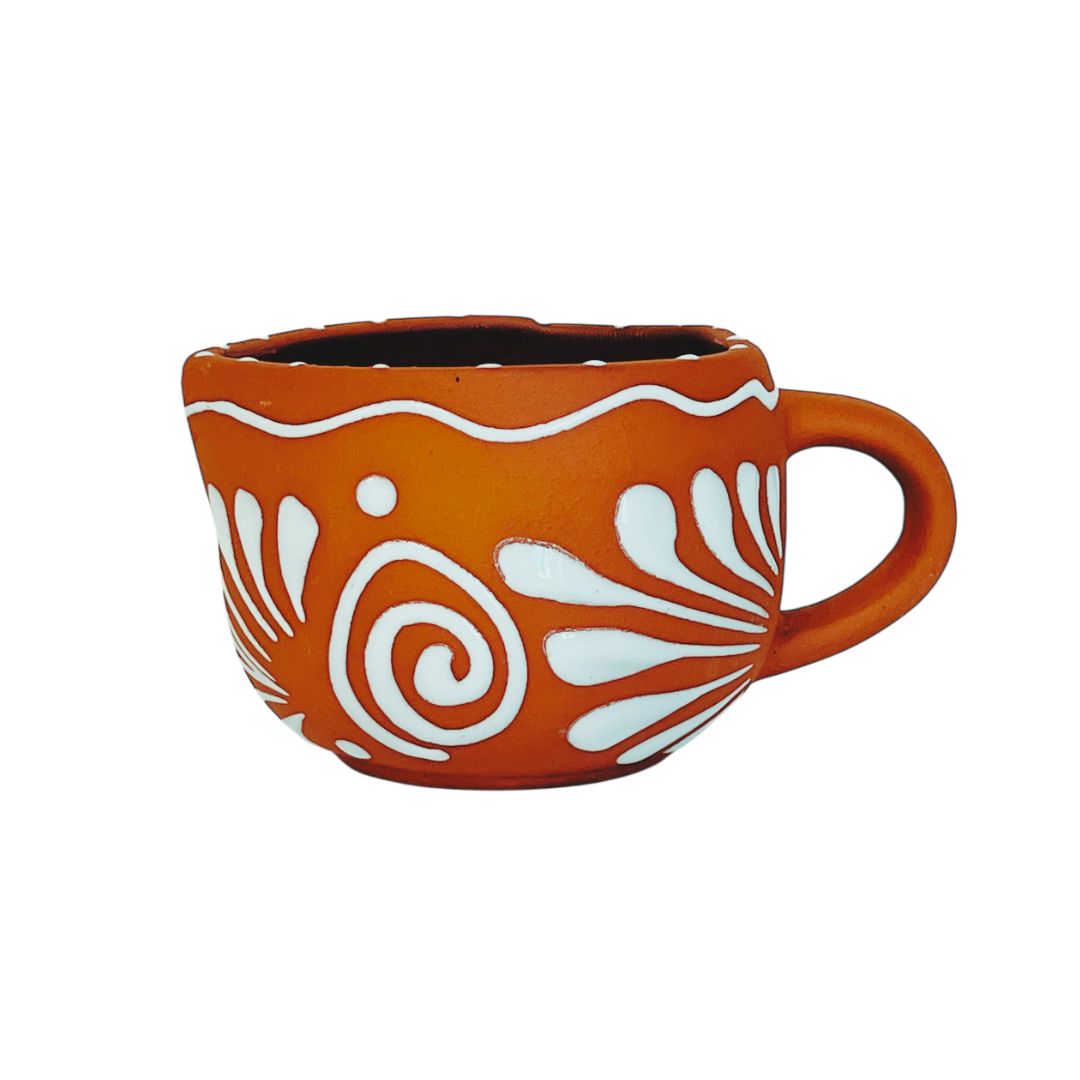 Taza de arcilla con forma de corazón Plumeado Terracota - 444 ml