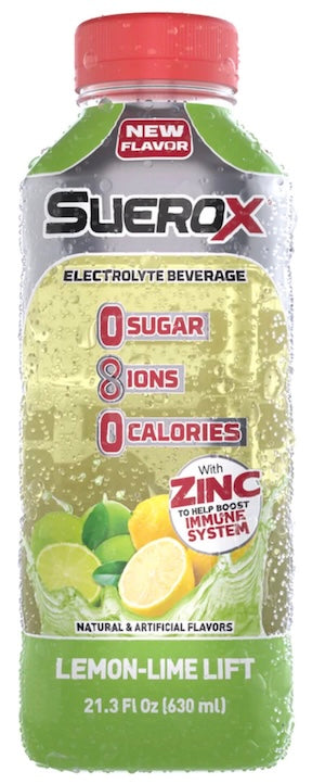 SueroX Lemon Lime Lift Electrolyte Beverage Zero Sugar - 23 fl oz