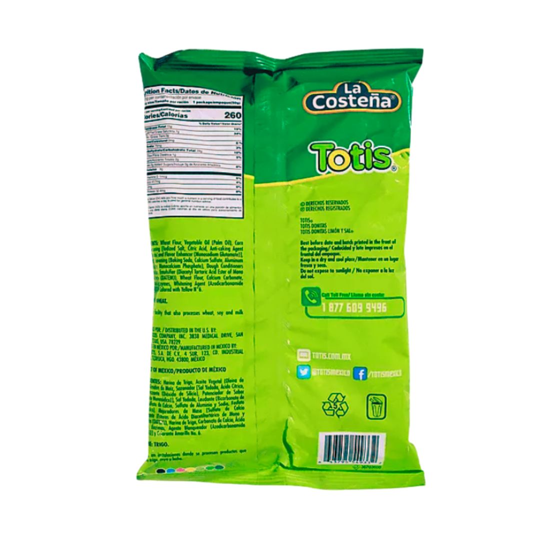 Totis Donitas Lime and Salt Flavored Wheat Snack – 1.76 oz - MexGrocer.com