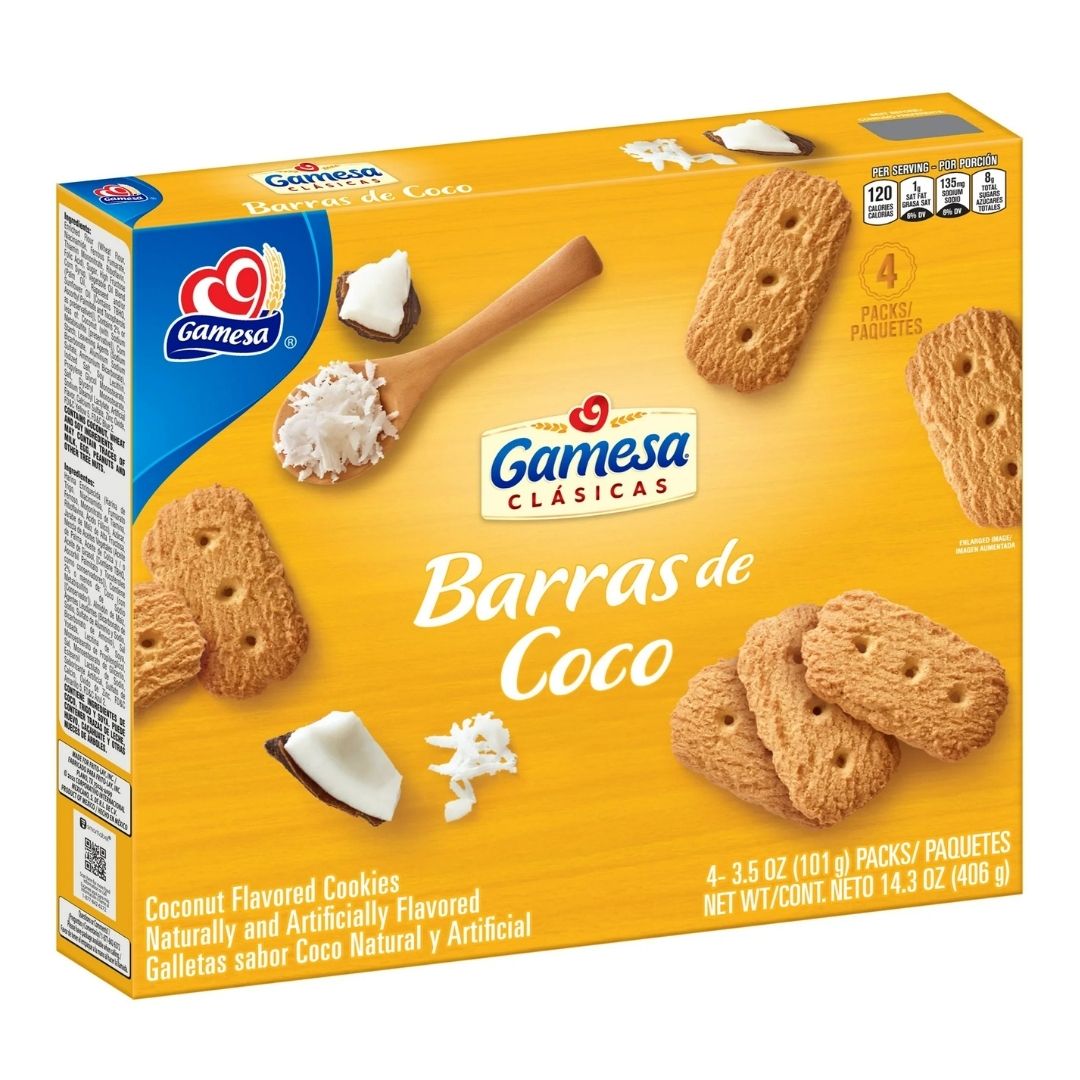 Gamesa Barras de Coco - Cookies with Coconut Flavor by Gamesa -14.1 oz - MexGrocer.com