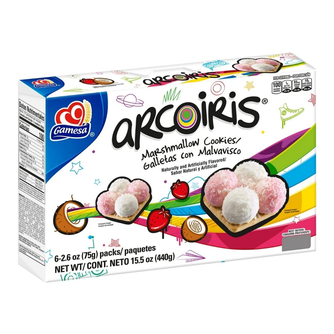 Gamesa Arcoiris - Rainbow Cookies - 15.5 oz - MexGrocer.com