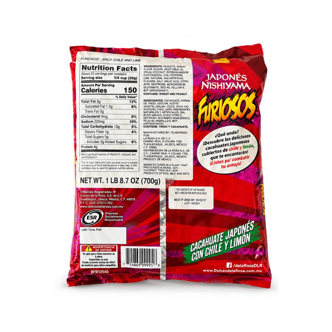 De la Rosa Nishiyama Furiosos Japanese Peanuts – Chile & Lime 700 g