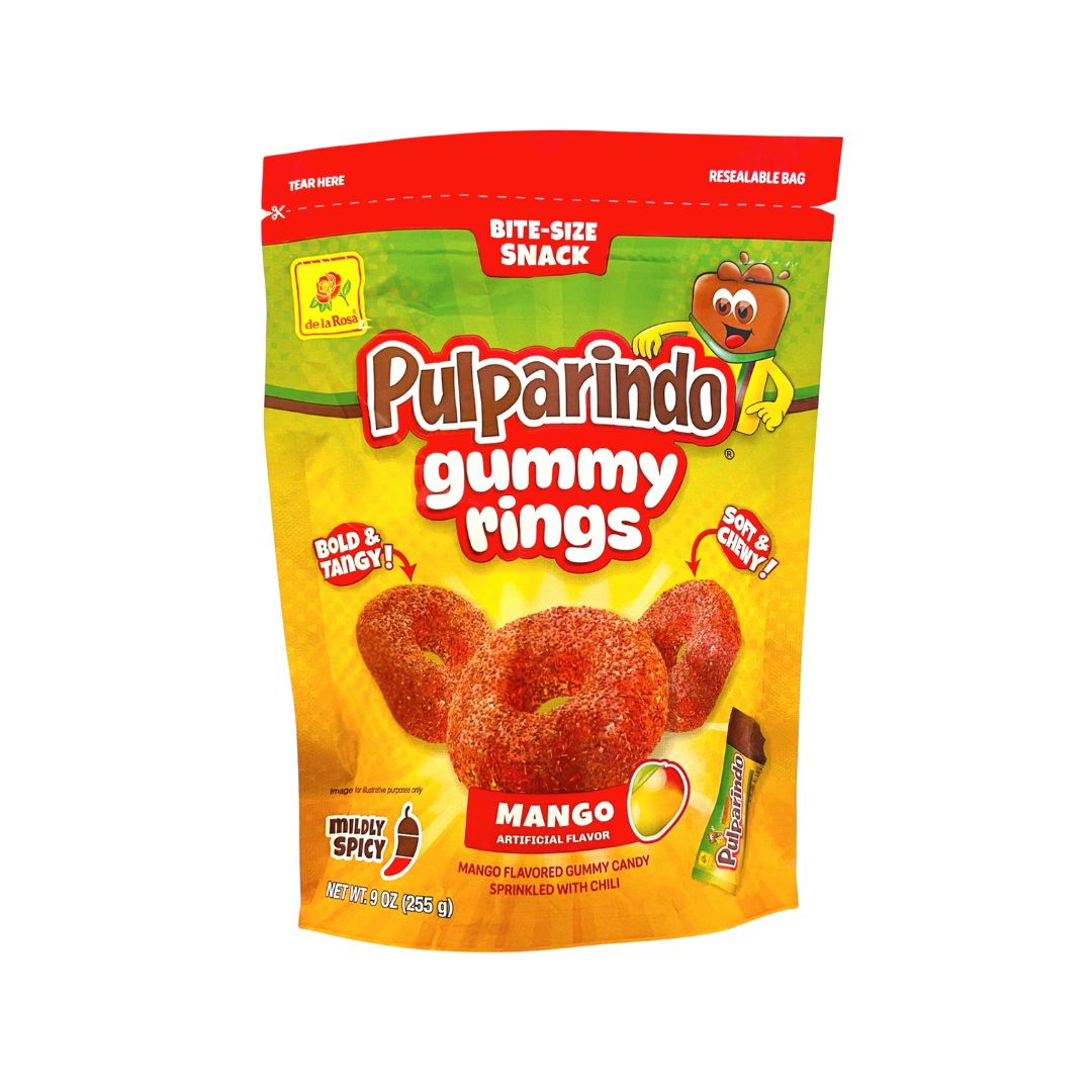 Pulparindo Gummy Rings – Mango with Chili- 9 oz (255 g) - MexGrocer.com