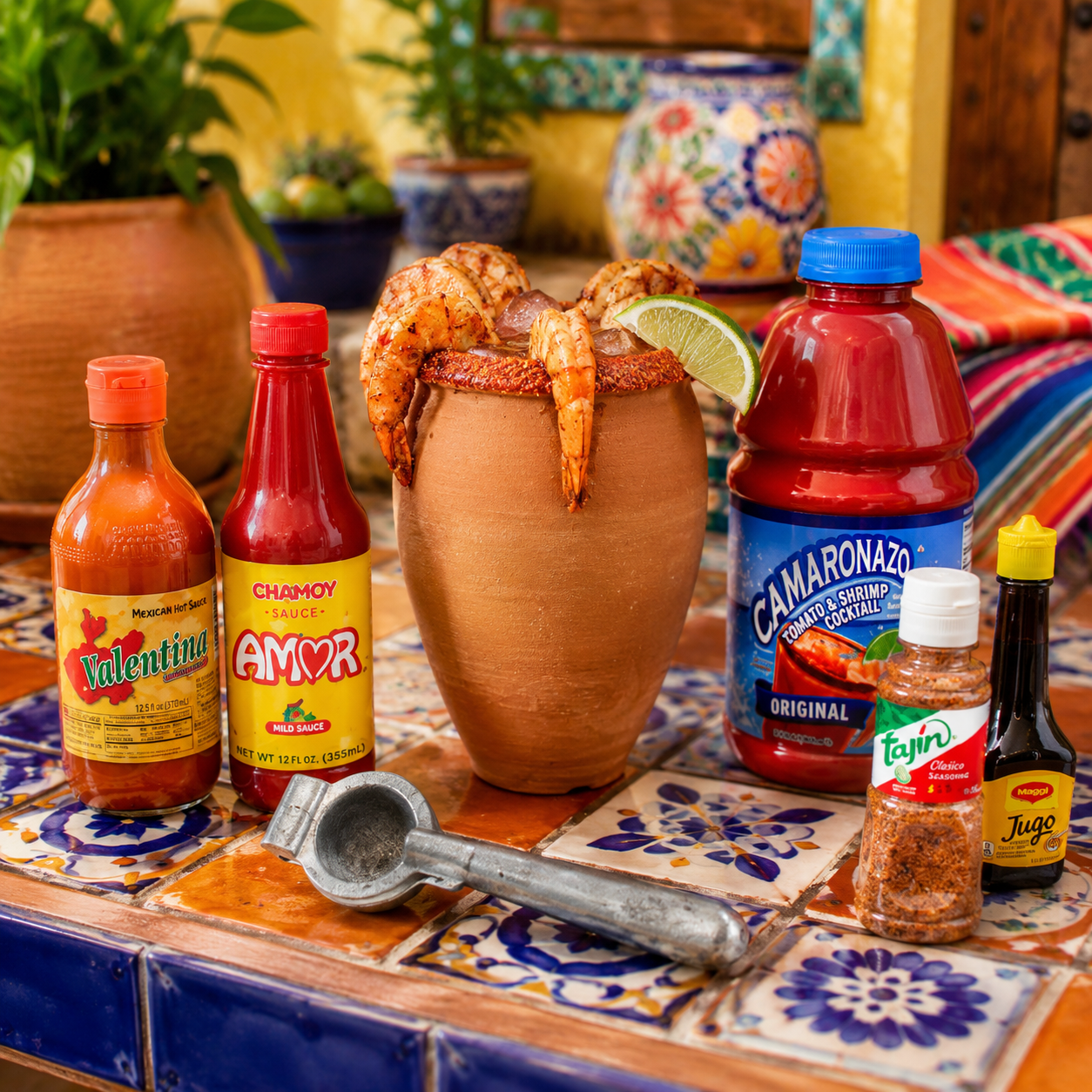 Paquete Clásico de Michelada – Kit de Bebidas Mexicanas con Cantarito