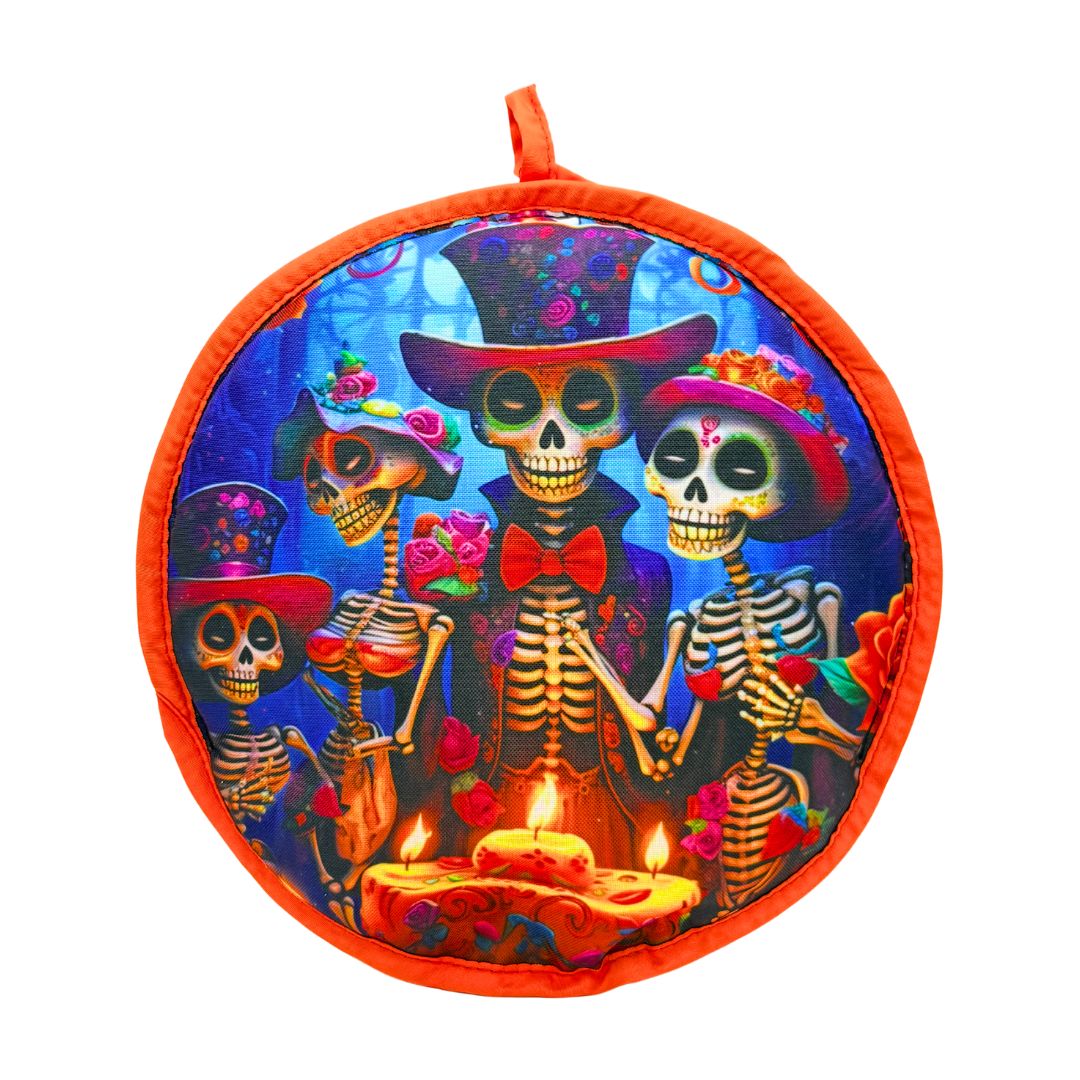 Tortilla Warmer - Day of the Dead Multi Colors (OFRENDA) - MexGrocer.com