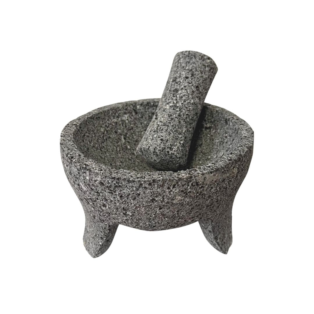 La Mexicana Molcajete de Piedra Volcánica – Mortero y mortero de piedra de lava (5.5"–6")