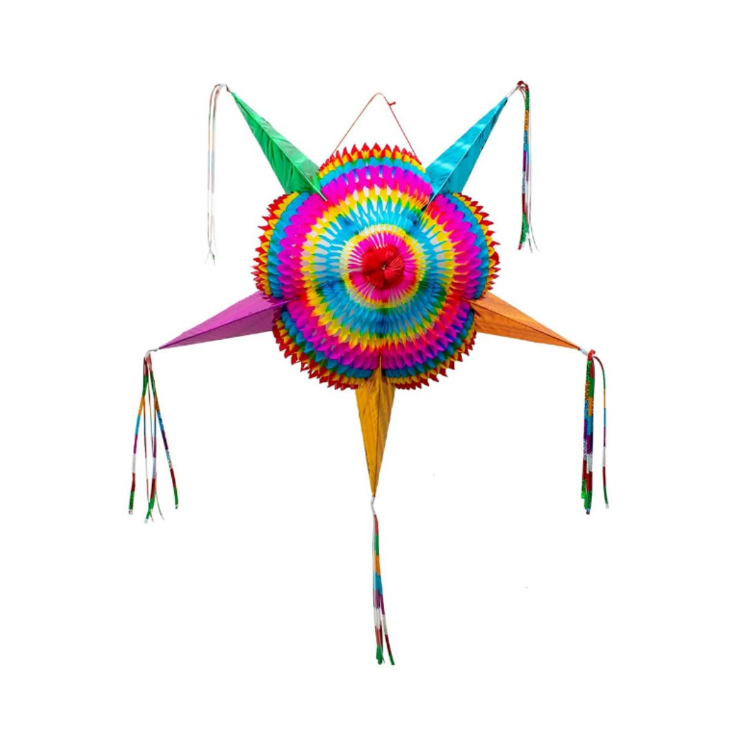 Large Authentic Handmade Star Piñata – Multicolor, 32" (Foldable) - MexGrocer.com