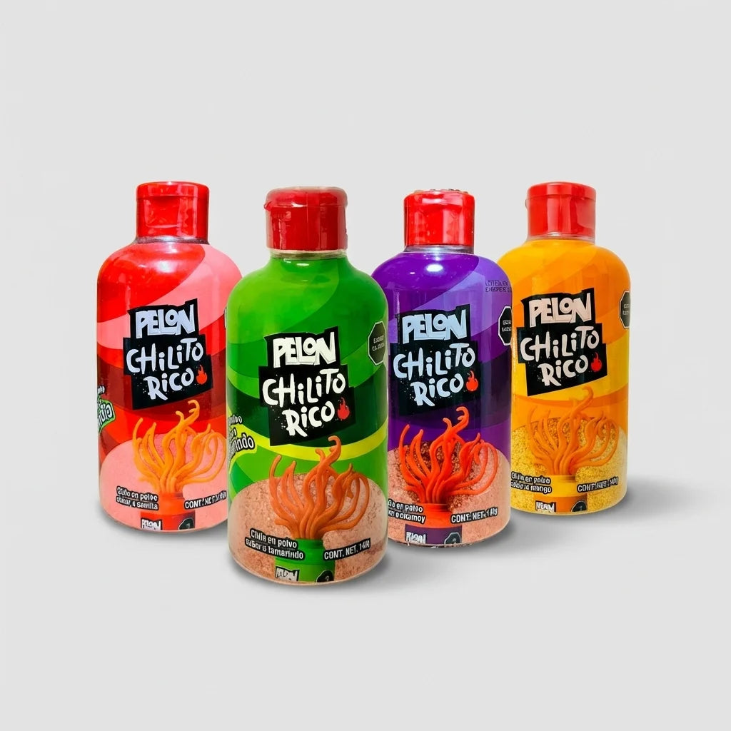 Pelon Pelo Rico Chilito Sampler Pack – 4 Flavors (140g Each) - MexGrocer.com