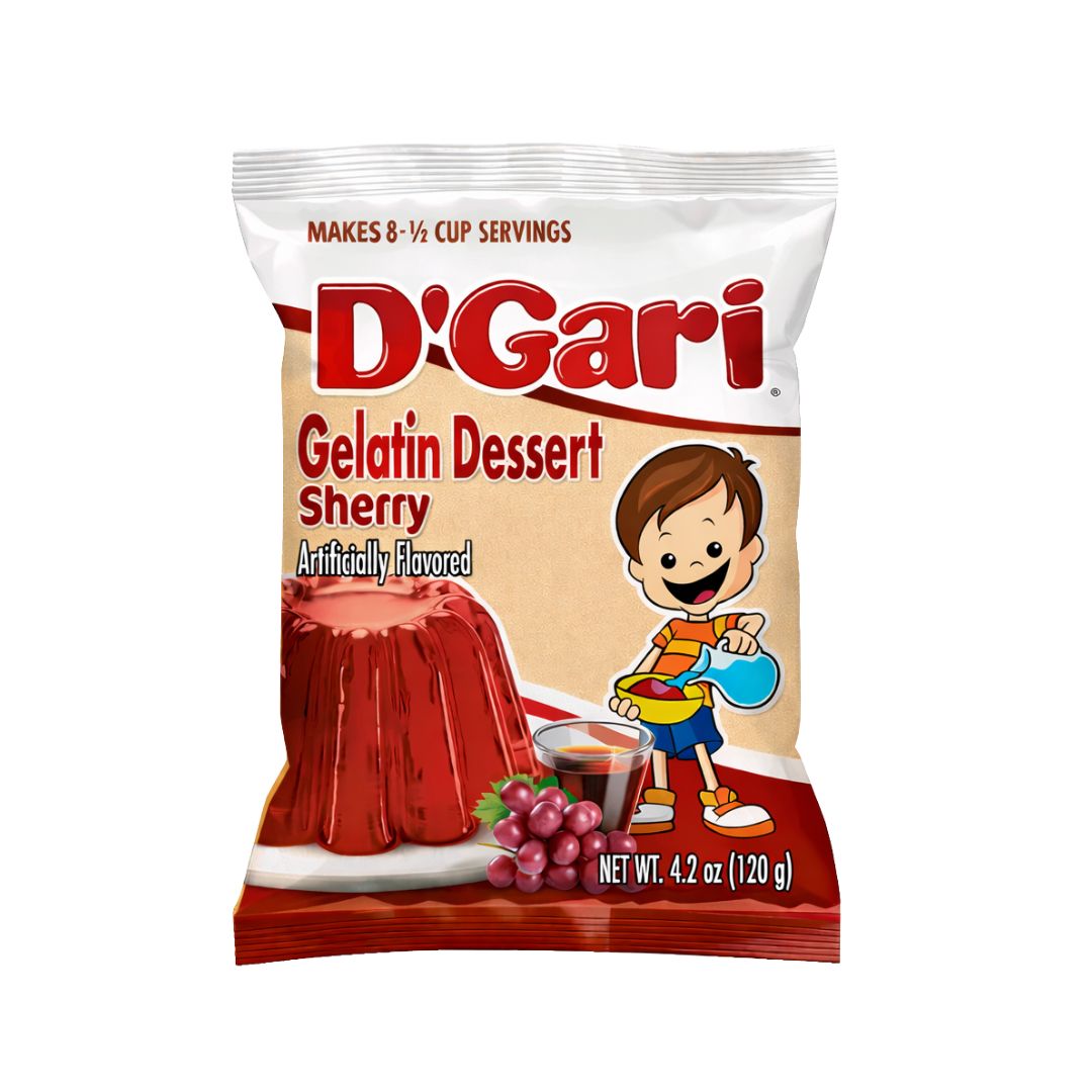 D'GARI Sherry Flavor Gelatin - 4.2 oz - MexGrocer.com
