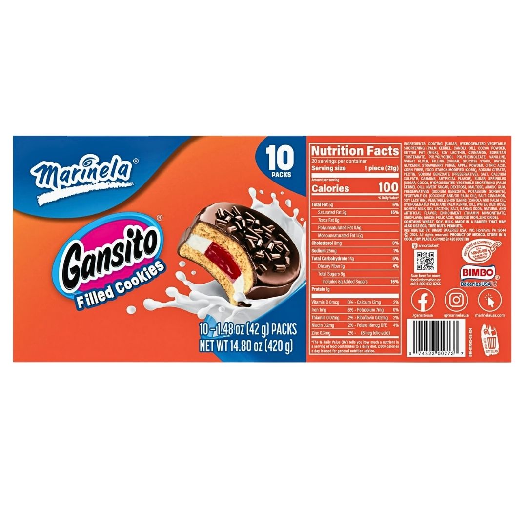 Gansito Marinela Cookie (10 packs) - 14.8 oz - MexGrocer.com