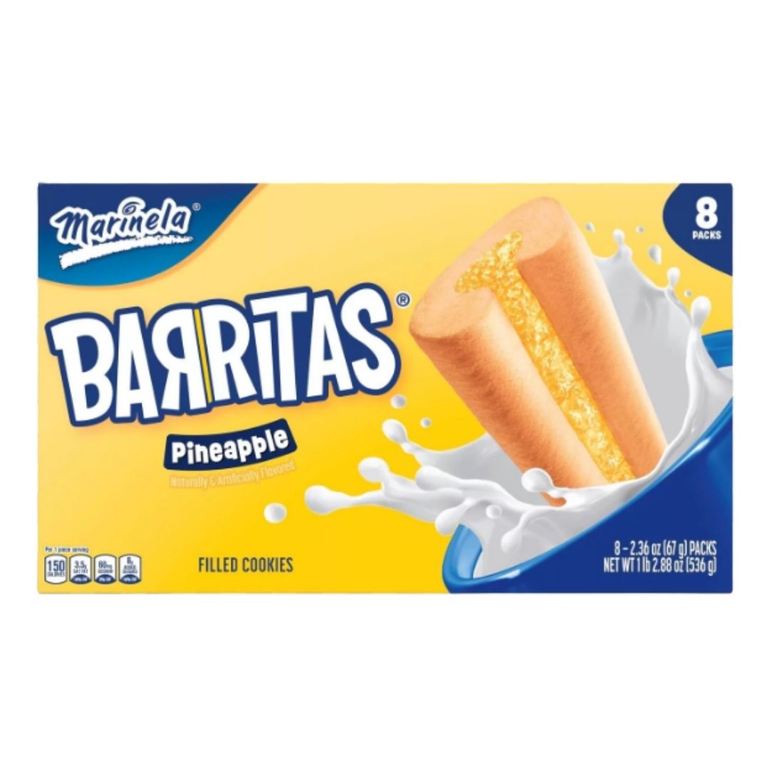 Marinela Barritas de Pina - Pineapple Filled Fruit Bars - 6 Twin Packs - 11.2 oz
