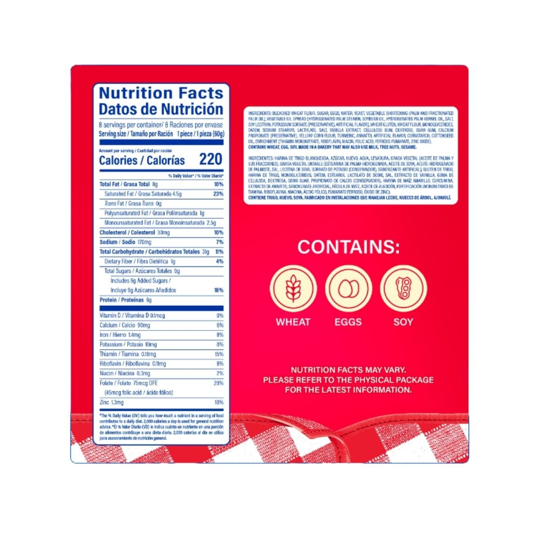 Conchas Bimbo - Pan de Dulce - 8 Biscochos