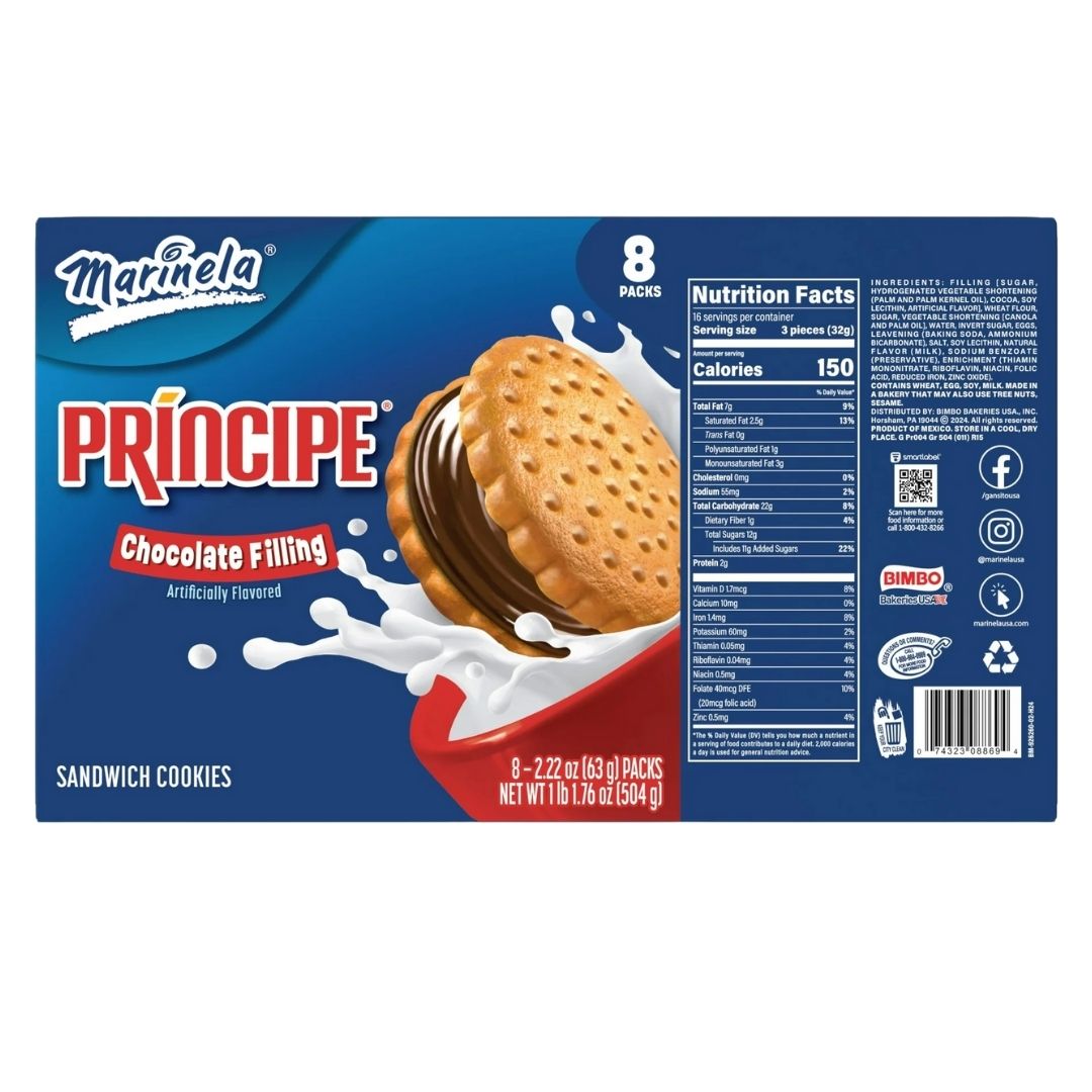 Marinela PRINCIPE Sandwich Cookies with Chocolate Filling - 17.76 oz - MexGrocer.com