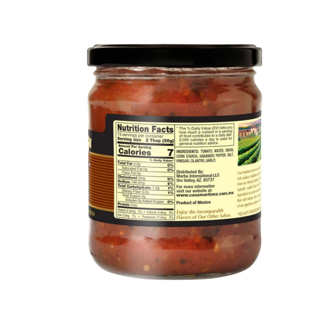 Casa Martinez Gourmet Fire Roasted Habanero Salsa – Hot Mexican Salsa 16 oz