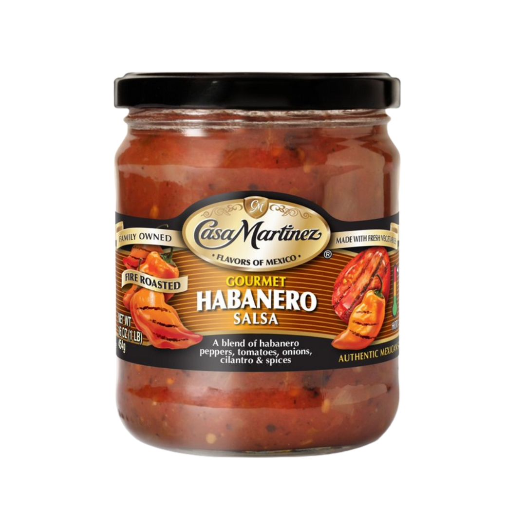 Casa Martinez Gourmet Fire Roasted Habanero Salsa – Hot Mexican Salsa 16 oz