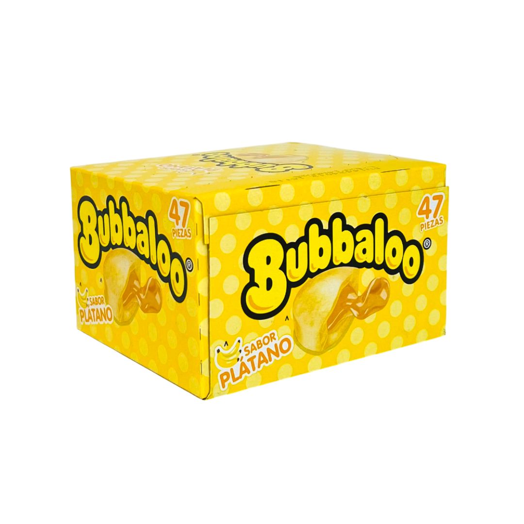 Chicle de burbuja de plátano Bubbaloo de Adams – Chicle relleno de plátano, 47 unidades