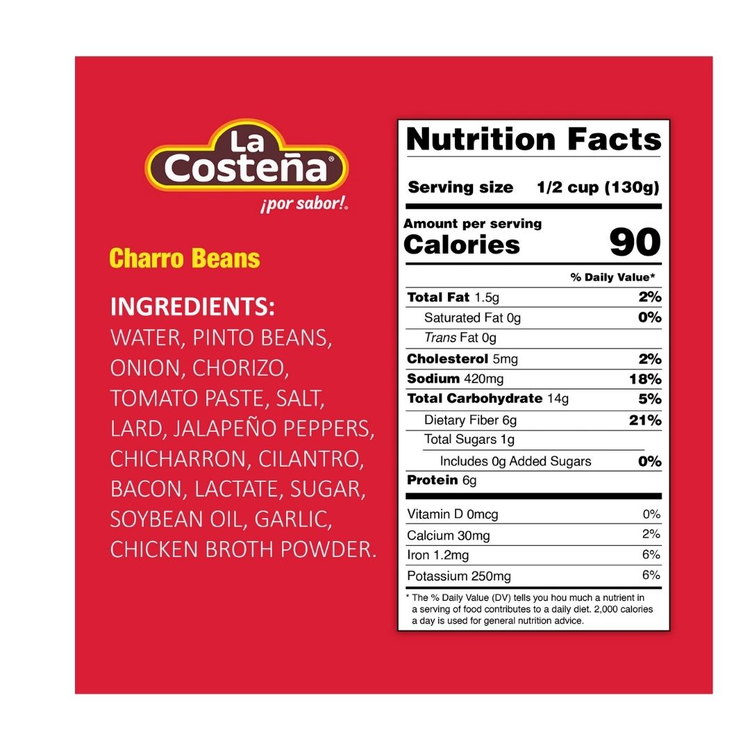 La Costena Charro Beans Frijoles Charros - 19.75 oz - MexGrocer.com