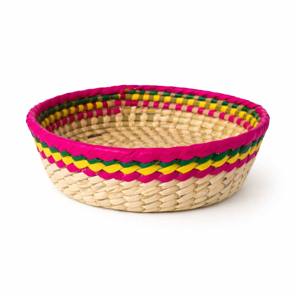 La Mexicana Small Palm Tortilla Warmer Basket | Tortillero de Palma Chico 8" x 2"