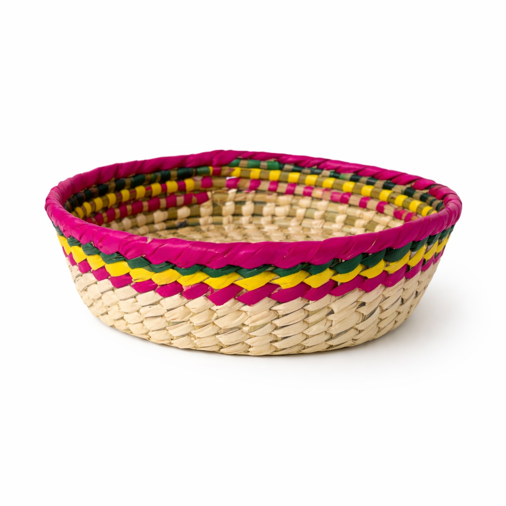 La Mexicana Small Palm Tortilla Warmer Basket | Tortillero de Palma Chico 8" x 2"