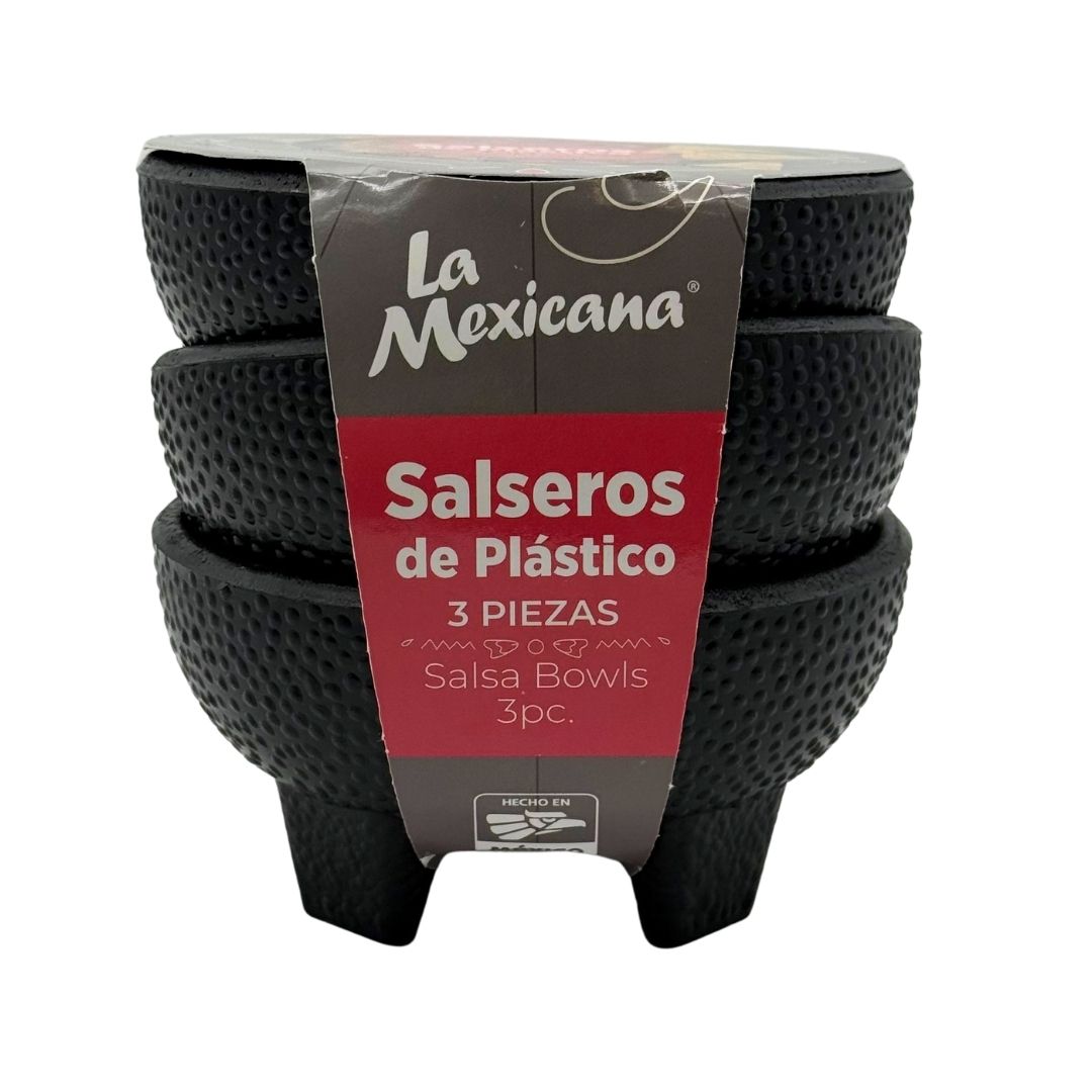 La Mexicana Molcajetes Plásticos para Salsa – Juego de 3 (236 ml c/u)