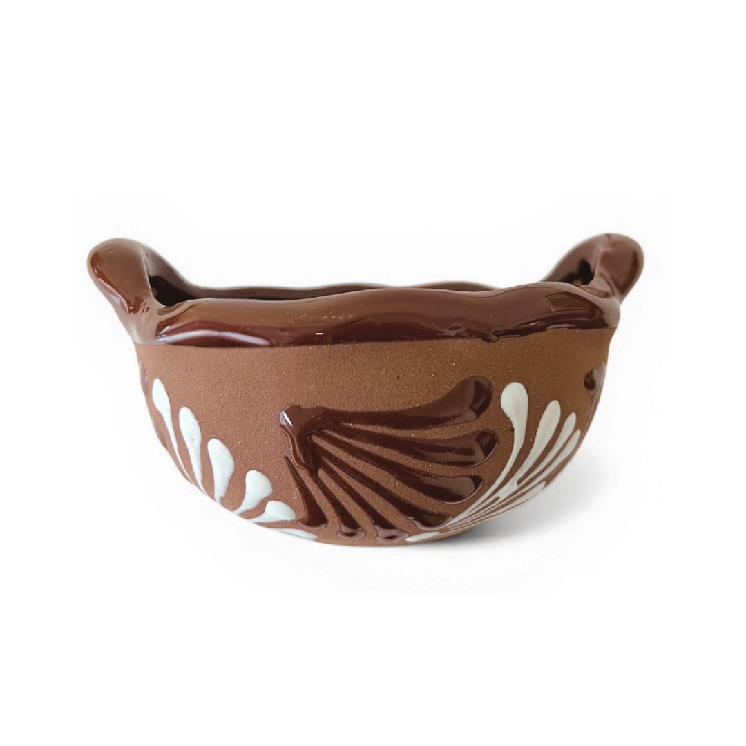 La Mexicana Salsera Bowl Engobe – Cuenco de arcilla mexicano para salsa 20 oz
