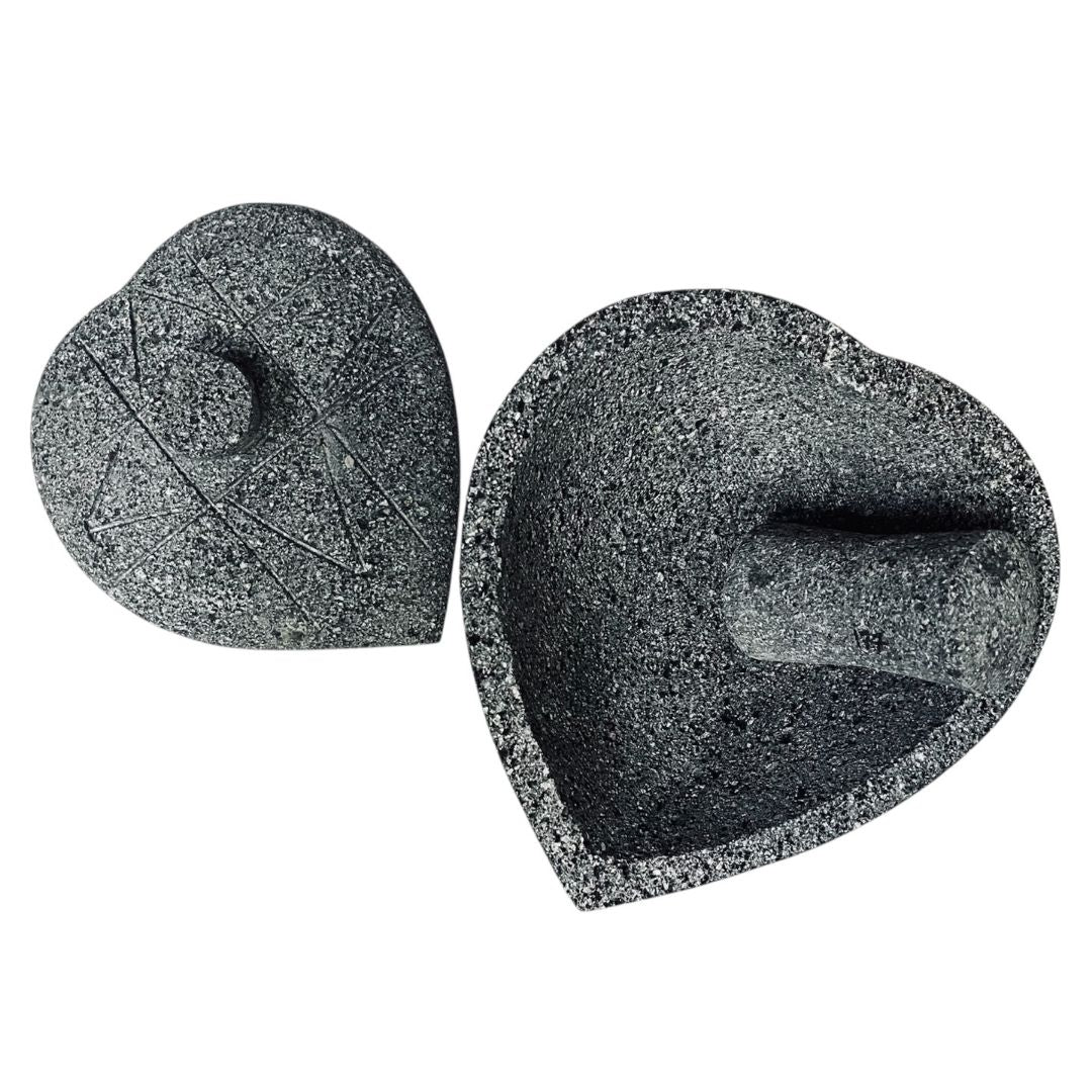 Heart Shaped Molcajete Lava Stone - MexGrocer.com
