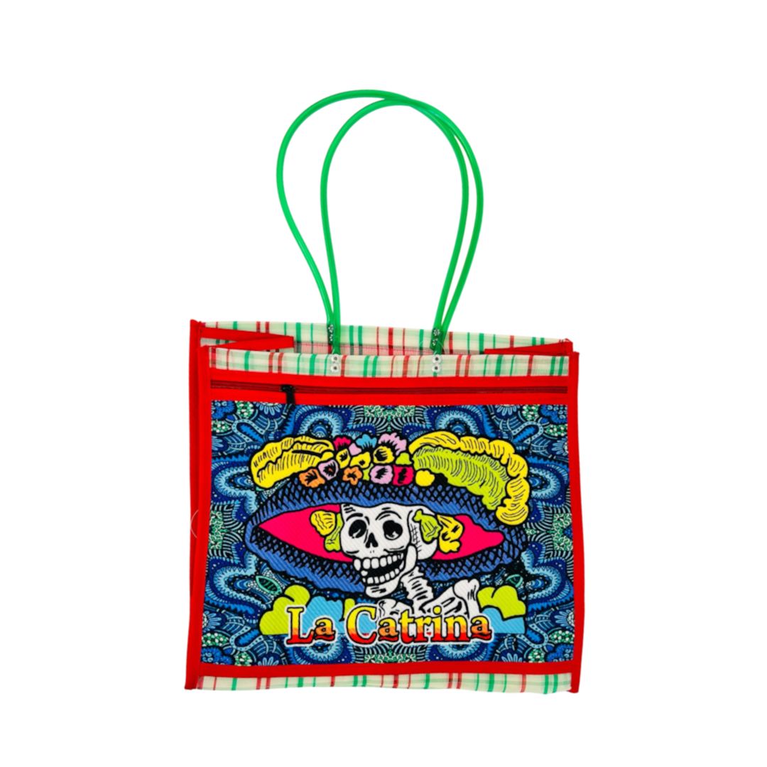 La Mexicana Plastic Mexican Shopping Bag – Assorted Designs 16 x 14 x 7 Inch
