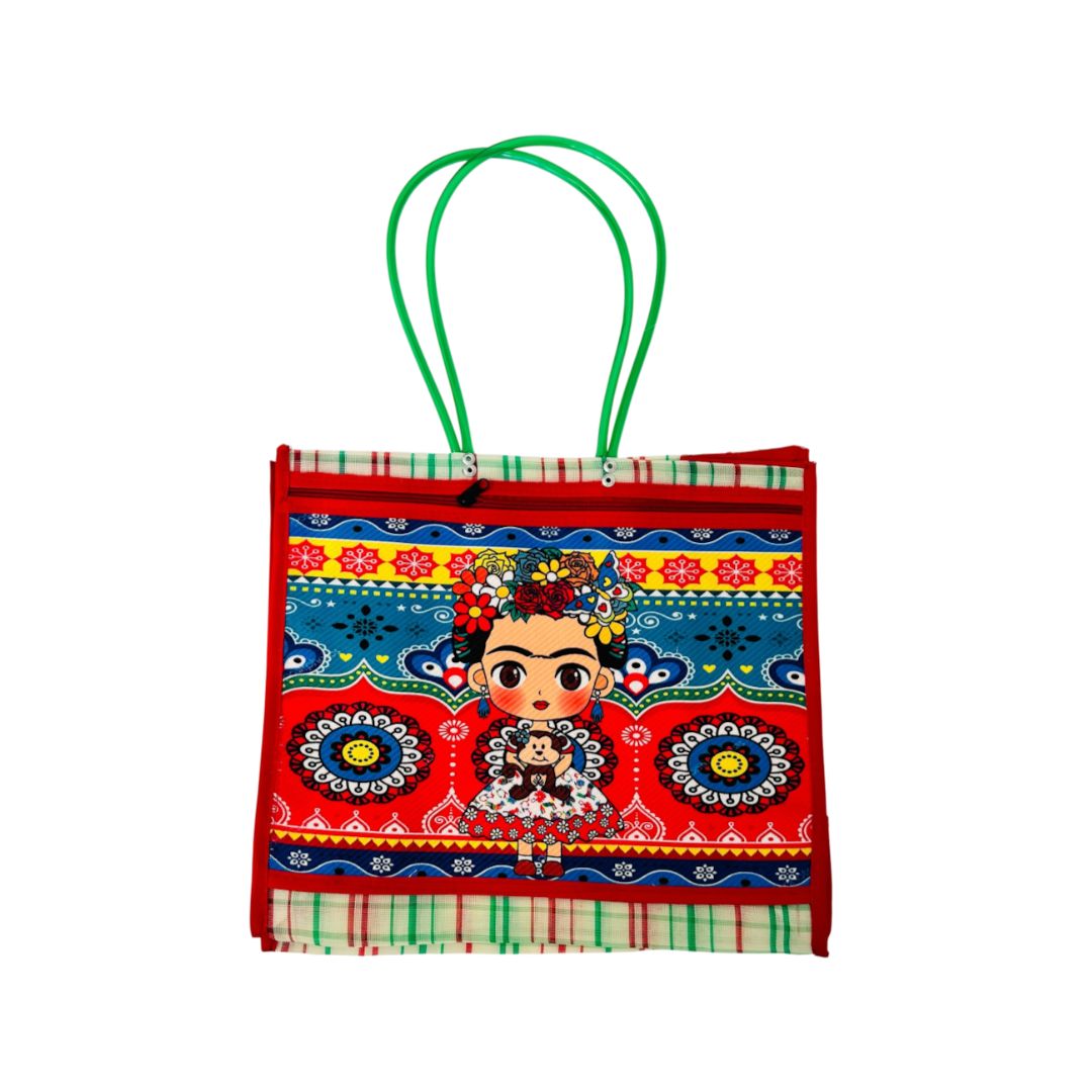 La Mexicana Plastic Mexican Shopping Bag – Assorted Designs 16 x 14 x 7 Inch
