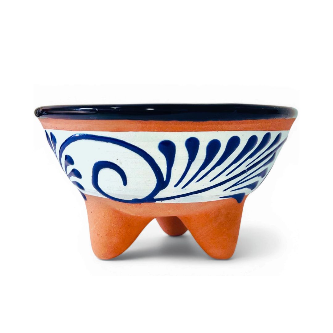 La Mexicana Molcajete Salsero Bowl – Traditional Mexican Ceramic Salsa Bowl 5.25" x 2.5"